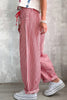Black Stripe Drawstring Casual Loose Pants