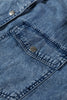 Blue Beau Chest Pocket Raw Hem Denim Loose Shirt Dress