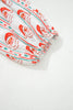 White Father Christmas Contrast Collar Button Front Long Sleeve A-line Mini Dress