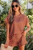 Brown Polka Dot Print Short Set