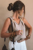 Gray Morn Metal Star Detail V Neck Sweater Knit Tank Top
