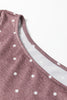 Dark Brown Polka Dot Boat Neck Knit Long Sleeve T Shirt