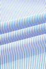 Sky Blue Stripe Contrasted Varsity Stripe Leopard Patchwork Button Down Shirt