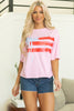 Light Pink Flag Bow Graphic Crewneck Tee
