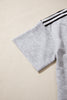 Light Grey Patchwork Detail Raw Edge Oversize Tee