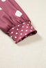 Red Polka Dot Print Contrast Detail Oversized Tunic Sweatshirt
