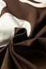 Coffee Raw Edge Flower Patch Drop Shoulder Casual Top