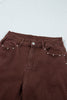 Dusk Blue Side Seam Rivet Detail Ankle Length Casual Jeans