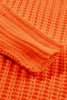 Orange Ribbed Knit Round Neck Slouchy Chunky Sweater