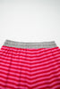 Rose Stripe Contrast Elastic Waist Casual Ribbed Shorts