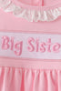 Pink big sister embroidery ruffle pants set