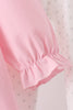 Pink big sister embroidery ruffle pants set