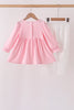 Pink big sister embroidery ruffle pants set
