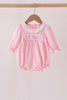 Pink Lil sister embroidery ruffle bubble