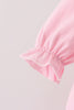 Pink Lil sister embroidery ruffle bubble