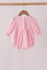 Pink Lil sister embroidery ruffle bubble