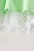 Light green character french knot ruffle bubble