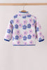 Blue floral fleece jacket