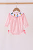 Pink Stripe Princess Embroidery Bubble
