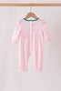 Pink Plaid Gingerbread Embroidery Ruffle Romper
