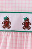 Pink Plaid Gingerbread Embroidery Bloomer Set