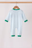 Blue Plaid Gingerbread Embroidery Romper
