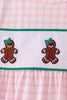 Pink Plaid Gingerbread Embroidery Ruffle Pants Set