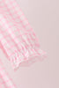 Pink Plaid Gingerbread Embroidery Ruffle Dress