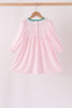 Pink Plaid Gingerbread Embroidery Ruffle Dress