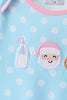 Blue Milk Santa Cookies Ruffle Romper