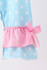 Blue Milk Santa Cookies Ruffle Romper