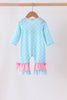 Blue Milk Santa Cookies Ruffle Romper