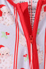 Blue santa claus bamboo zipper romper