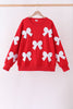 Red bow sequin mom&me top