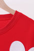 Red bow sequin mom&me top