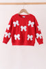 Red bow sequin mom&me top