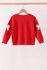 Red bow sequin mom&me top