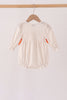 Cream turkey pumpkin embroidery bow bubble