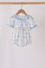 Blue pumpkin embroidery ruffle bubble