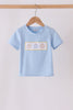 Blue pumpkin embroidery top