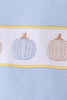 Blue pumpkin embroidery top