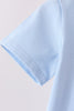 Blue pumpkin embroidery top