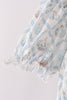 Blue pumpkin ruffle mom dress
