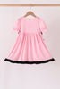 Pink ghost applique stripe dress