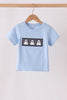 Blue ghost embroidery top
