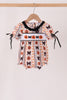 Pumpkin bow embroidery ruffle bubble