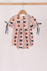 Pumpkin bow embroidery ruffle bubble