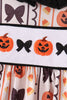 Pumpkin bow embroidery ruffle pants set