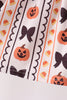 Pumpkin bow embroidery ruffle pants set