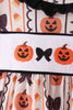 Pumpkin bow embroidery ruffle bloomer set